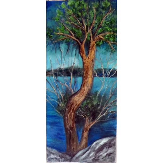 Sold - Tree by the Riverside Oil Painting