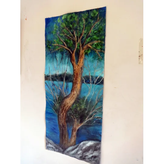 Sold - Tree by the Riverside Oil Painting