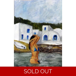 Sold - Fluid Elegance - Woman Swimming Oil Painting