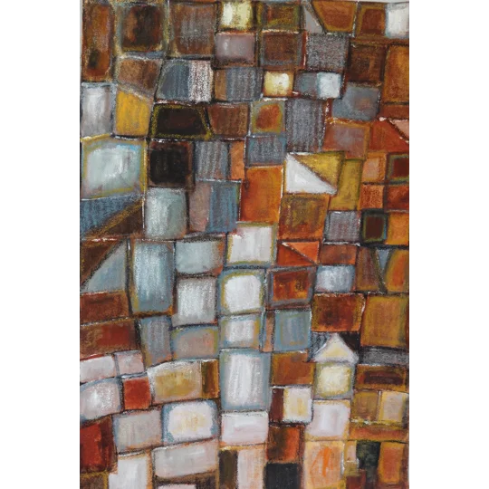 SOLD - Mosaic on the wall Mixed Media Abstract Painting