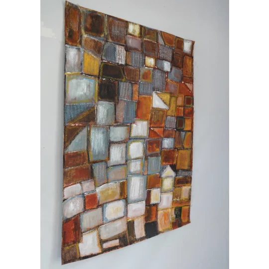 SOLD - Mosaic on the wall Mixed Media Abstract Painting