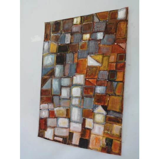 SOLD - Mosaic on the wall Mixed Media Abstract Painting