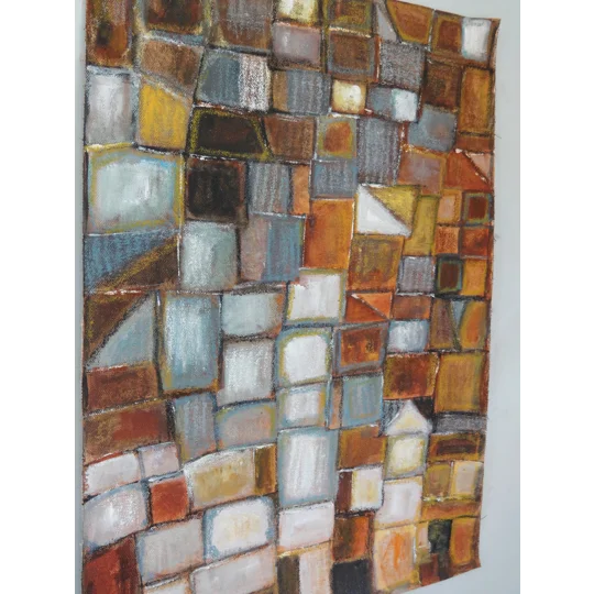SOLD - Mosaic on the wall Mixed Media Abstract Painting