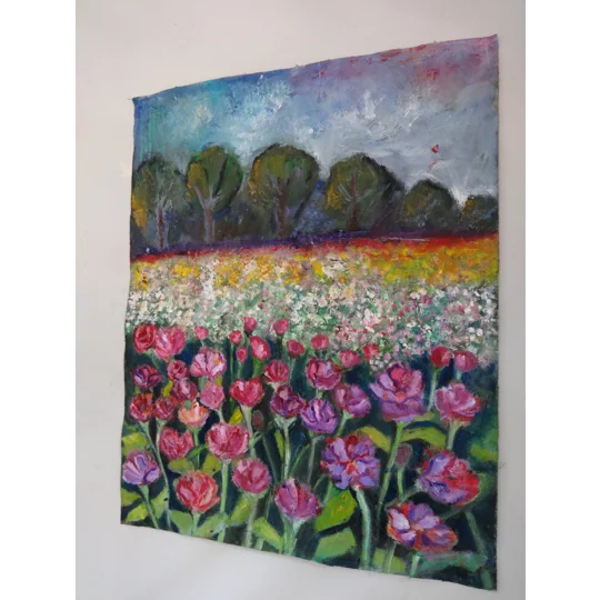 Wild Flower Meadow Oil Painting