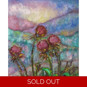 SOLD - Holy Thistles on the Hills Oil Painting