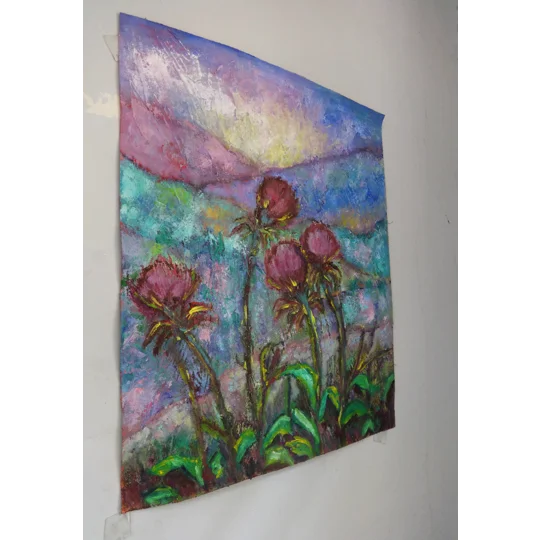 SOLD - Holy Thistles on the Hills Oil Painting
