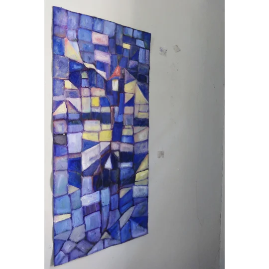 SOLD - Mosaic on the Wall Oil Painting