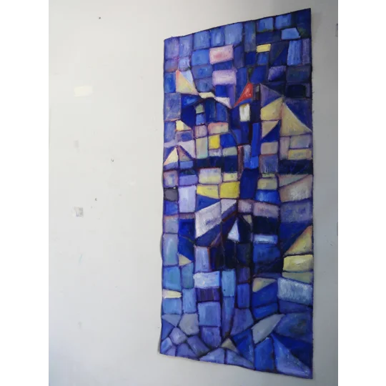 SOLD - Mosaic on the Wall Oil Painting