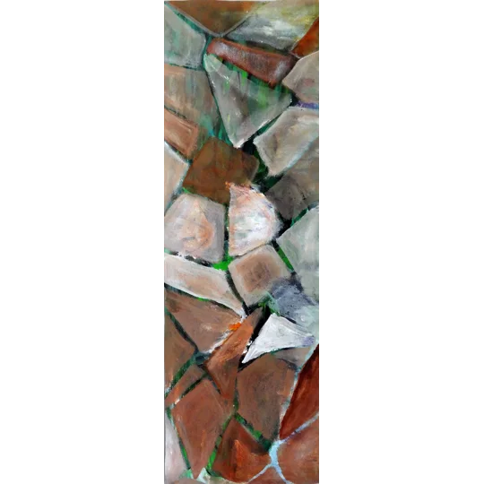 Broken Mosaic Tiles on the Wall Acrylic Paintings (Set of 2 Paintings)