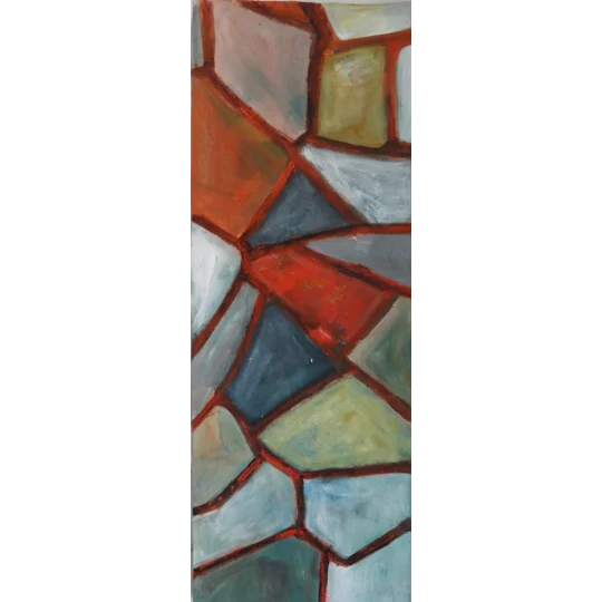 Broken Mosaic Tiles on the Wall Acrylic Paintings (Set of 2 Paintings)