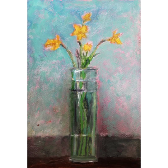 Flowers in the Vase Oil Paintings (Set of 2 paintings)