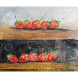 Strawberries Oil Paintings (Set of 2 paintings)