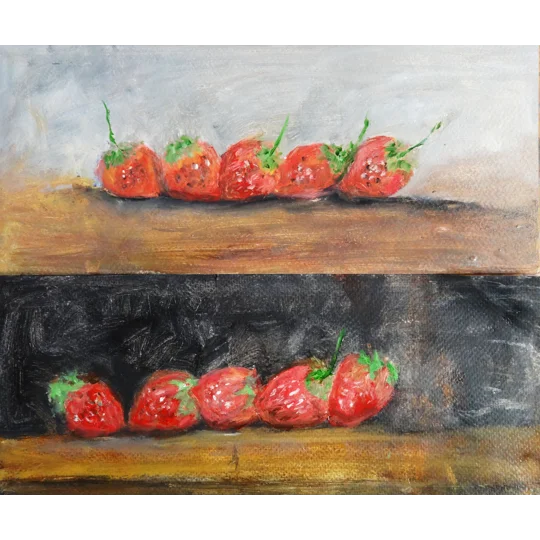 Strawberries Oil Paintings (Set of 2 paintings)