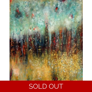 Abstract City Skyline Mixed Media Painting