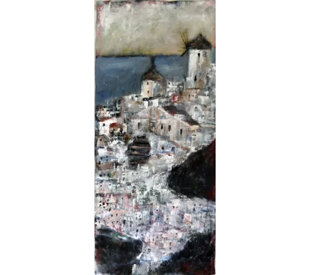 Santorini Abstract Oil Painting