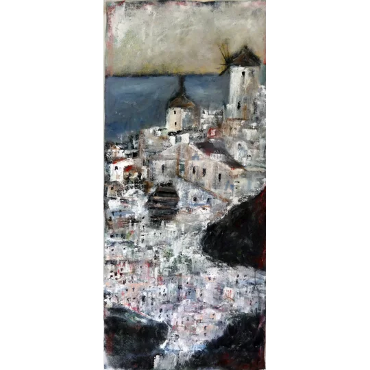 Santorini Abstract Oil Painting