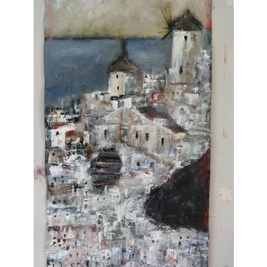 Santorini Abstract Oil Painting