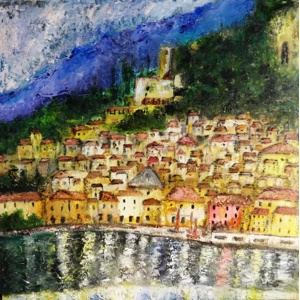Malcesine Lake garda oil painting