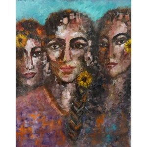 Solidarity - Portraits of Three Females Oil Painting