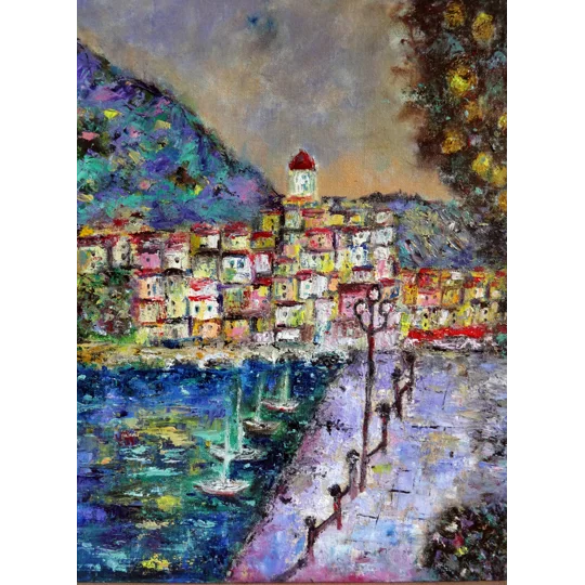 Amalfi Coast with Lemon Tree Oil Painting