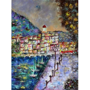 Amalfi Coast with Lemon Tree Oil Painting