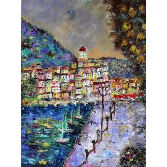 Amalfi Coast with Lemon Tree Oil Painting