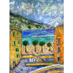 Menton on French Riviera Oil Painting