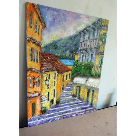 Original Hand-Painted Bellagio Italy Oil Painting | 16"X12"
