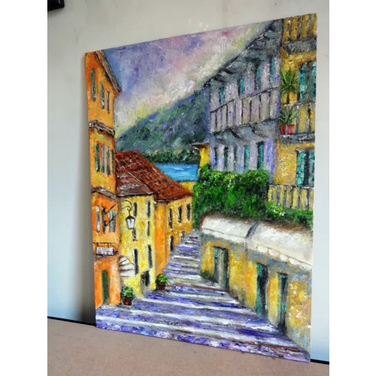 Original Hand-Painted Bellagio Italy Oil Painting | 16"X12"