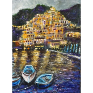 Evening in Amalfi Coast Oil Painting