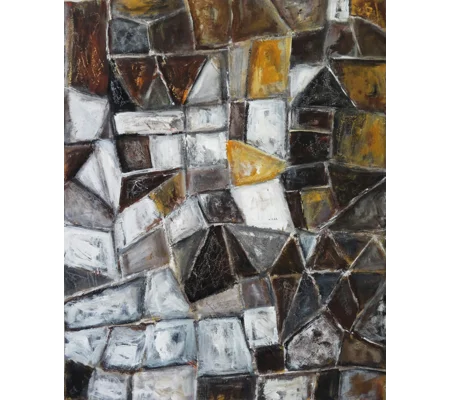 Mosaic in the Wall – Abstract Mixed Media Painting