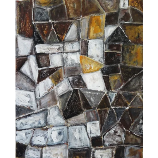 Mosaic in the Wall – Abstract Mixed Media Painting