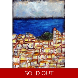 Corfu Seascape – Semi Abstract Oil Painting