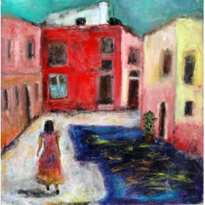 A Quiet Neighborhood Oil Painting