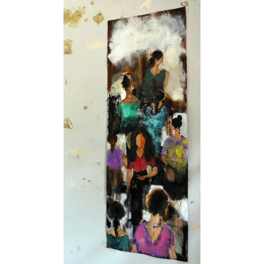 Females Semi Abstract Acrylic Diptych Painting