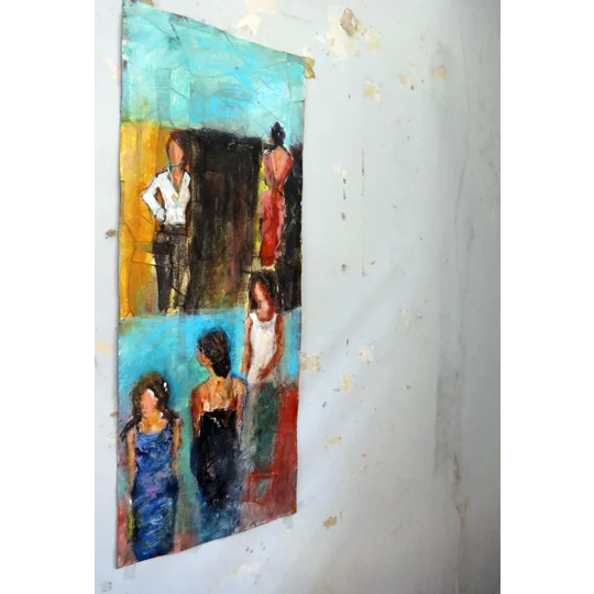 Females Semi Abstract Acrylic Diptych Painting