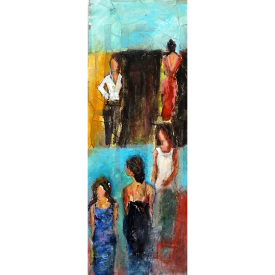 Females Semi Abstract Acrylic Diptych Painting