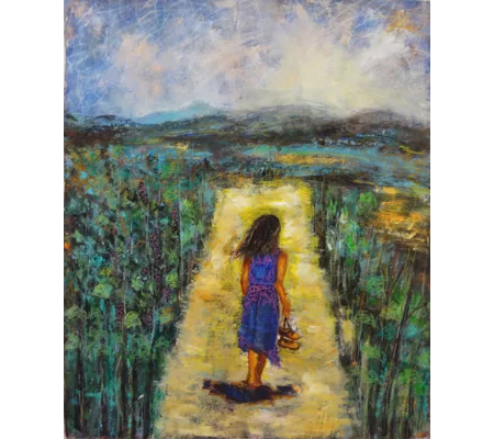 The Path Through Wild Vines Acrylic Painting
