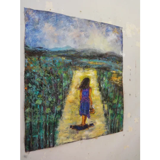 The Path Through Wild Vines Acrylic Painting
