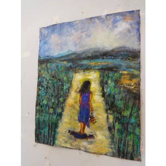 The Path Through Wild Vines Acrylic Painting