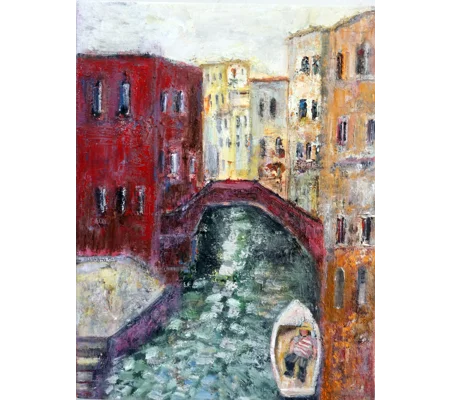 Original Hand-Painted A Passage Through Venice Oil Painting | 12"x16"