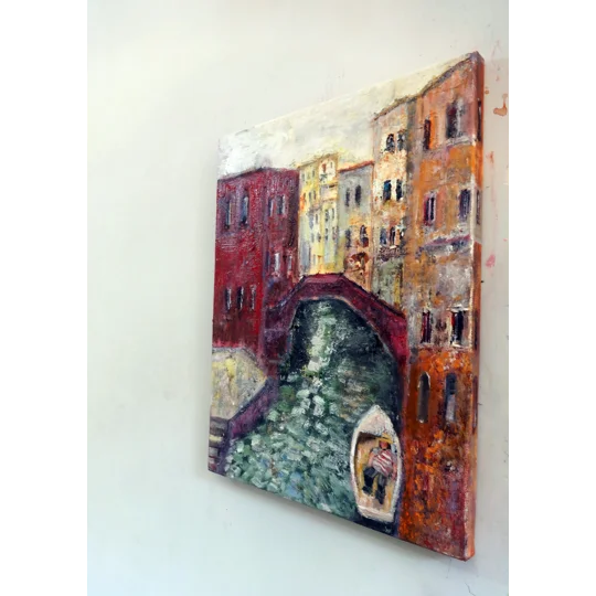 Original Hand-Painted A Passage Through Venice Oil Painting | 12"x16"