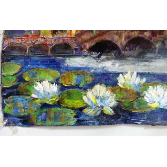Cityscape in Bloom Mixed Media Painting