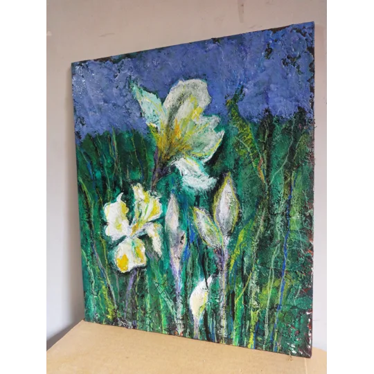 Canna Lilies: Wild Abundance | Mixed Media Floral Painting