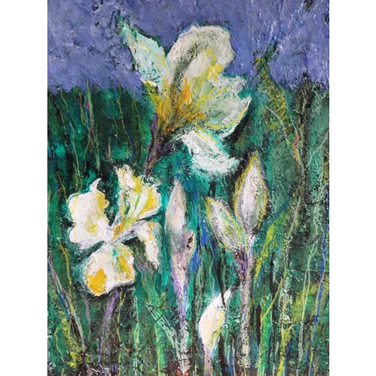 Canna Lilies: Wild Abundance | Mixed Media Floral Painting