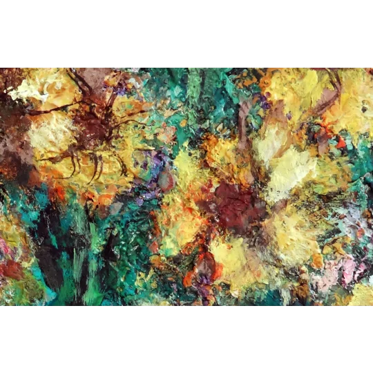 Sunflower Field Textured Mixed Media