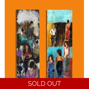 Females Semi Abstract Acrylic Diptych Painting