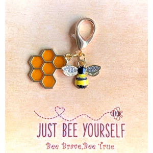Clip-on Charm - Positivity Bee & Honeycomb