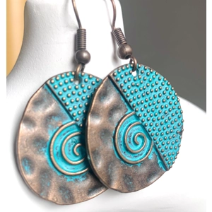 Dangle Earrings - Artsy Hammered Spiral Rounds
