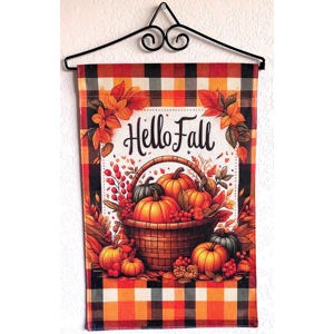 **Clearance** Garden Flag - Traditional 'Hello Fall' Pumpkins